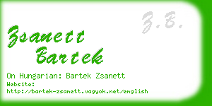 zsanett bartek business card